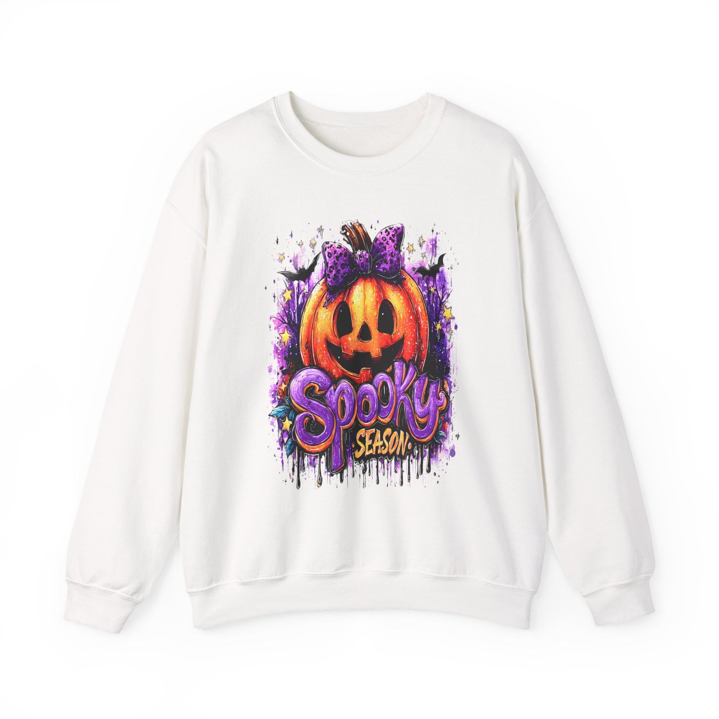 Unisex Heavy Blend™ Halloween Pumpkin Crewneck Sweatshirt – Cozy Fall & Spooky Season Apparel