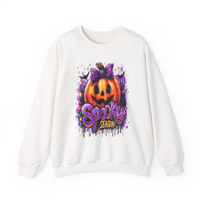 Unisex Heavy Blend™ Halloween Pumpkin Crewneck Sweatshirt – Cozy Fall & Spooky Season Apparel