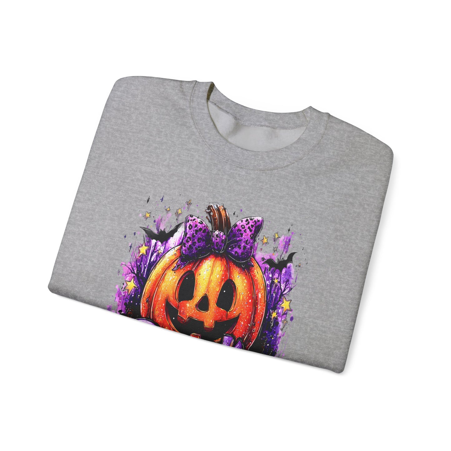Unisex Heavy Blend™ Halloween Pumpkin Crewneck Sweatshirt – Cozy Fall & Spooky Season Apparel