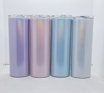 20oz Sublimation Blank Skinny Tumbler | Straight Stainless Steel Insulated Cup with Straw | DIY Custom Photo Gift