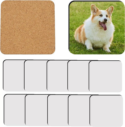 Bulk Sublimation Blank Square Coasters | Wood Hardboard for Heat Press & DIY Custom Crafts