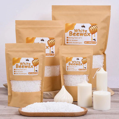 1000g White Beeswax Pellets | Pure Natural Wax for DIY Candles, Lip Balms, Soap & Cosmetics | Easy-Melt Pastilles
