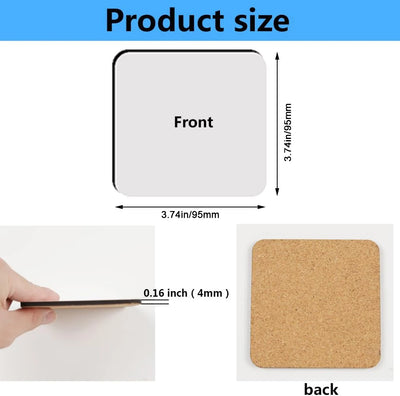 Bulk Sublimation Blank Square Coasters | Wood Hardboard for Heat Press & DIY Custom Crafts