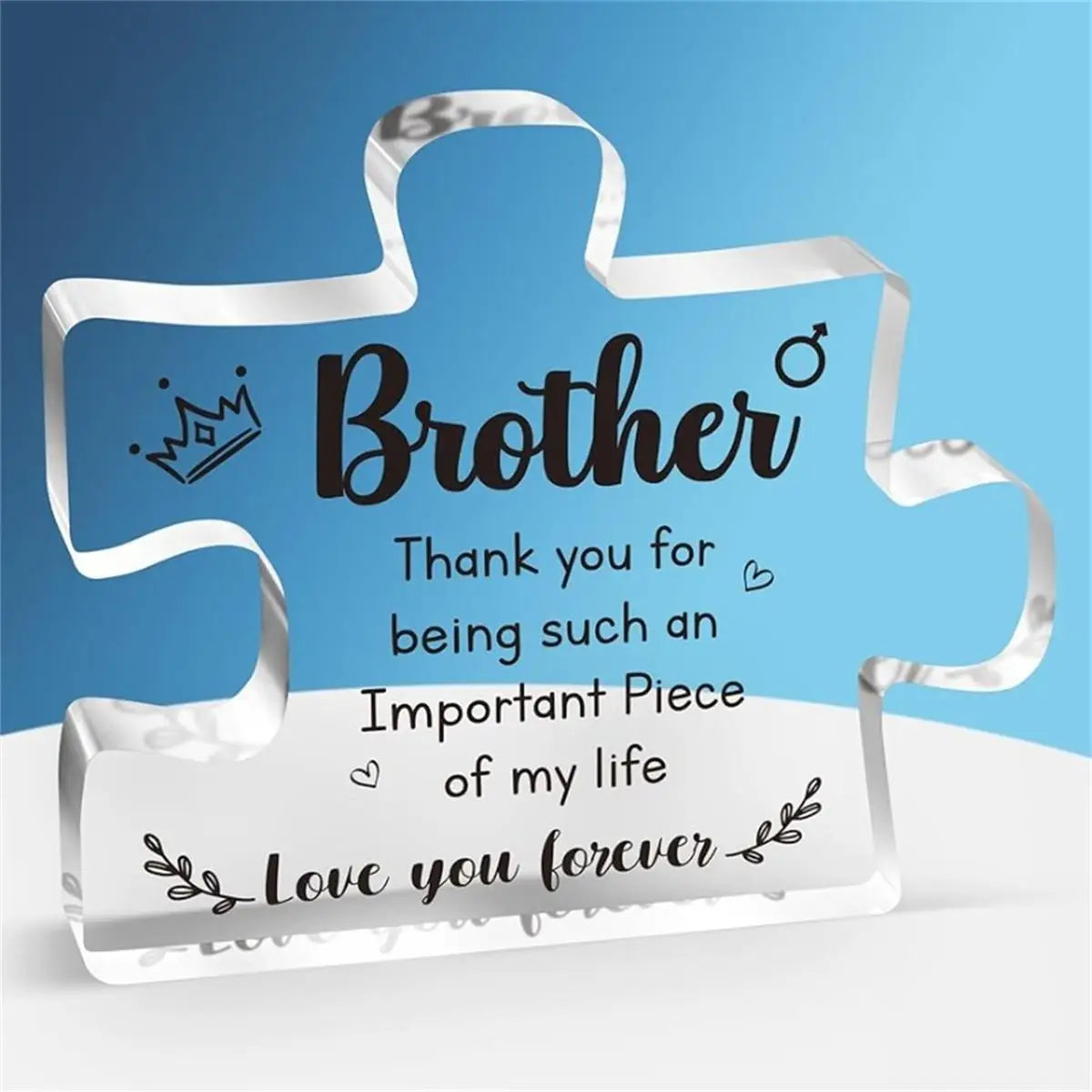 Sublimation Blank Acrylic Puzzle Piece Plaque | Freestanding Photo Block for DIY Family, Brother & Sister Gifts