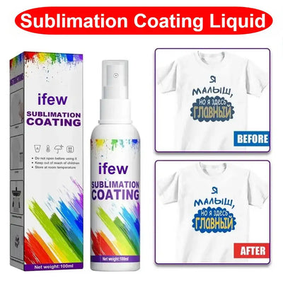 Universal Sublimation Coating Liquid | Pretreatment Spray for Cotton, Mugs, Glass, Metal & Ceramics | High-Gloss Ink Adhesion Kit